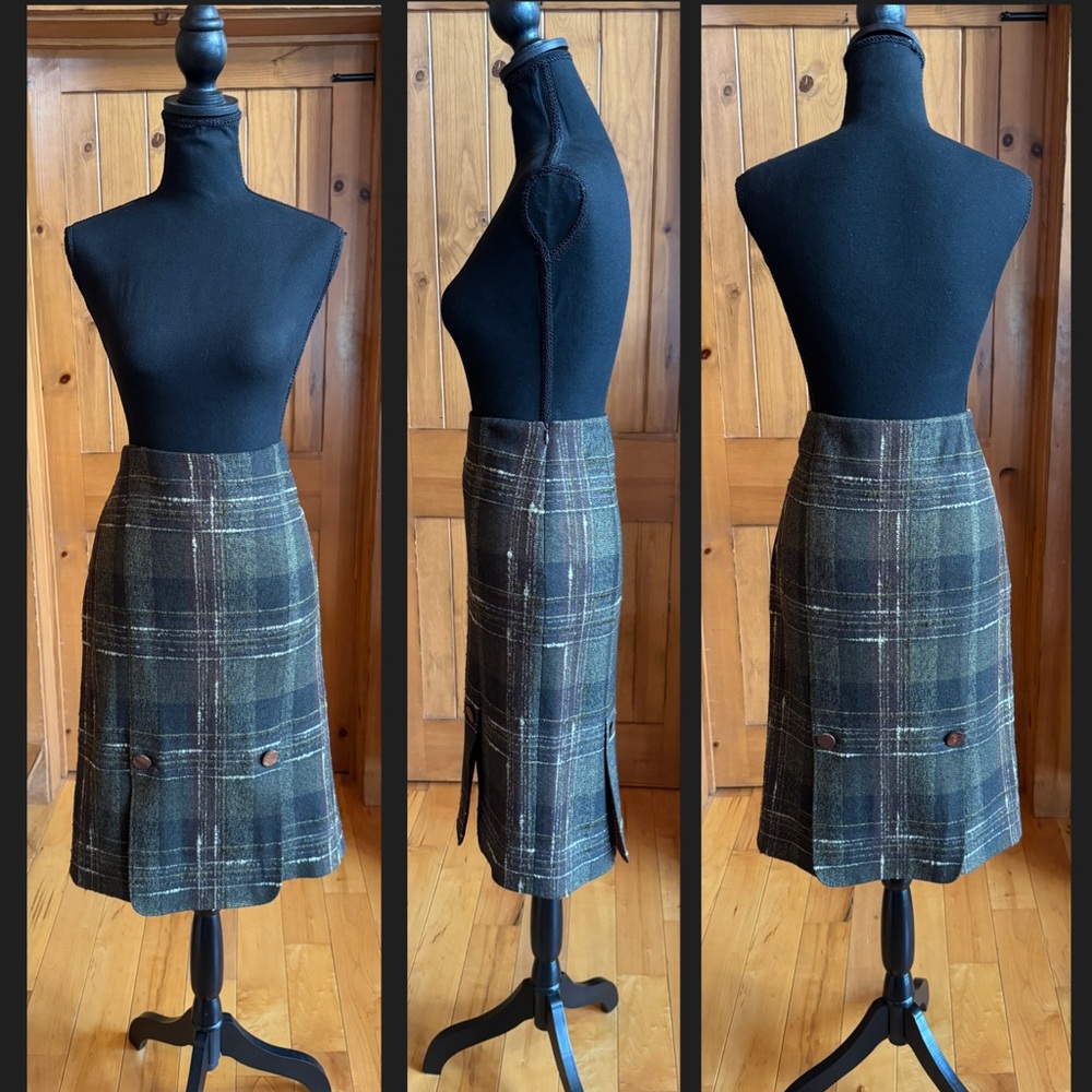 Jenne Maac Plaid Wool Blend Skirt Lined (S) - Picture 15 of 17